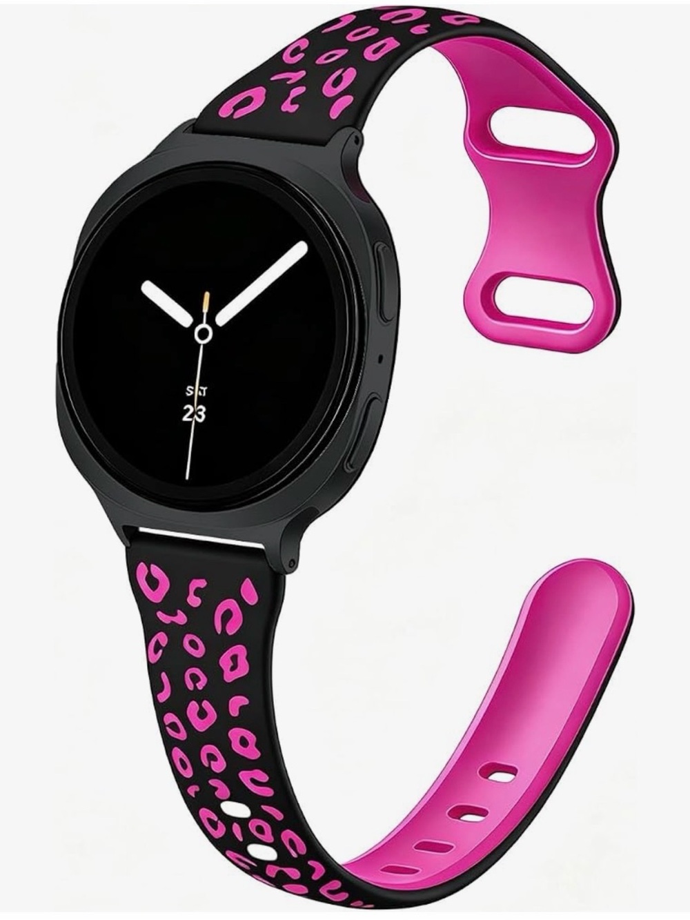 Pink Leopard Silicone Galaxy Watch Band 46mm